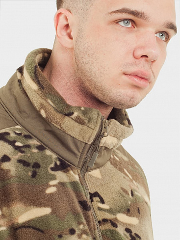 Кофта флисовая тактическая без капюшона, multicam