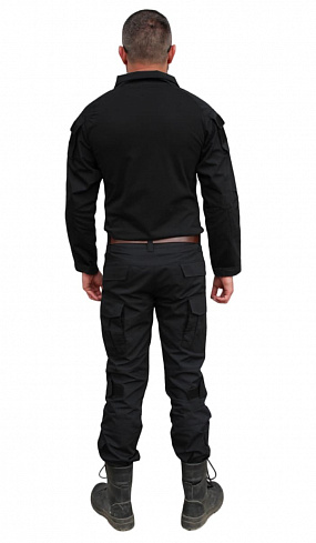 Костюм тактический летний с наколенниками и налокотниками, black