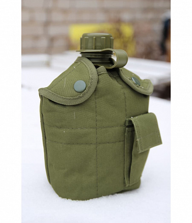 Фляга 1 л с кружкой, olive