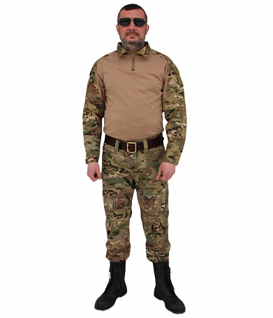 Костюм тактический летний с наколенниками и налокотниками, multicam-camo