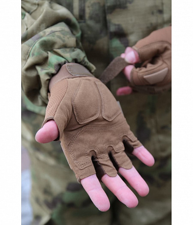 Перчатки mechanix m-pact fingerless, coyote-2