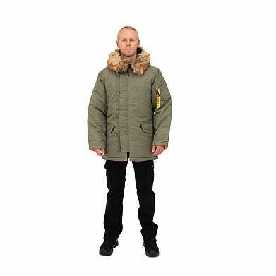 Зимняя мужская куртка аляска N-3B, sage_green