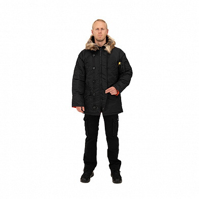 Зимняя мужская куртка аляска N-3B, black