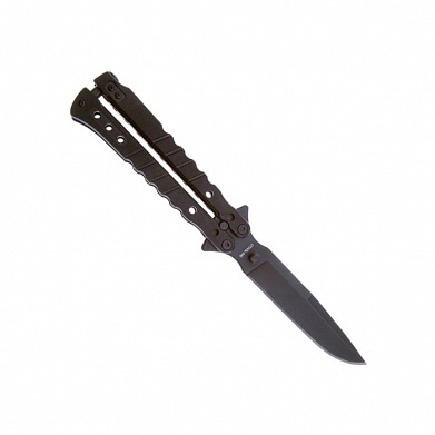 Нож-бабочка Нокс "Балисонг", сталь 440, пок. BlackWash, рук. Black G10