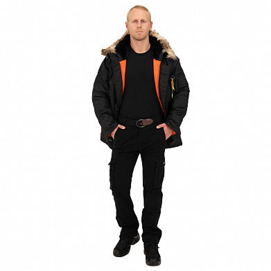 Зимняя мужская куртка аляска N-3B, black