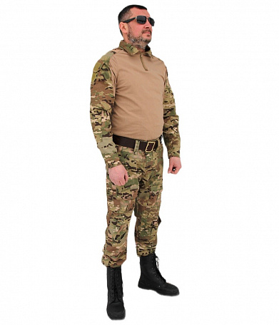 Костюм тактический летний с наколенниками и налокотниками, multicam-camo