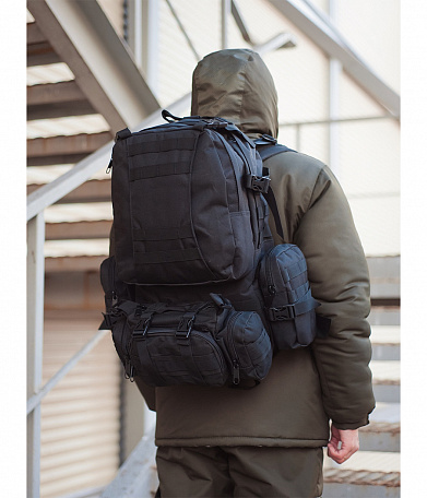 Рюкзак тактический с подсумками, black