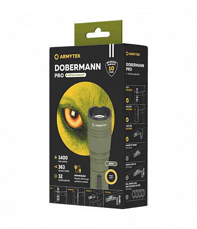 Фонарь ArmyTek Dobermann Pro Magnet USB Olive XHP35 HI Теплый