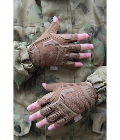 Перчатки mechanix m-pact fingerless, coyote-2