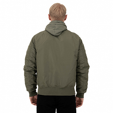Лётная куртка MA-1 с капюшоном зеленая / hood green