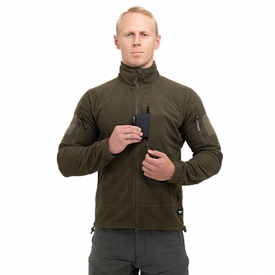 Куртка флисовая Tactical-Pro Карбон олива-грин / Carbon olive-green