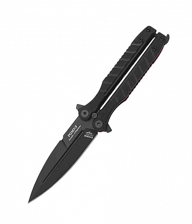 Нож-бабочка Нокс "Ромул", сталь AUS-8, пок. Titan Black, рук. Black G10