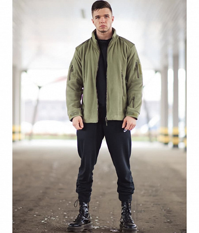 Кофта флисовая тактическая без капюшона, olive