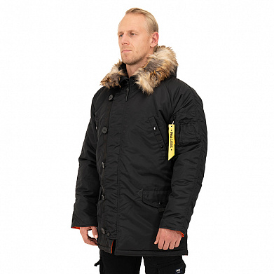 Зимняя мужская куртка аляска N-3B, black